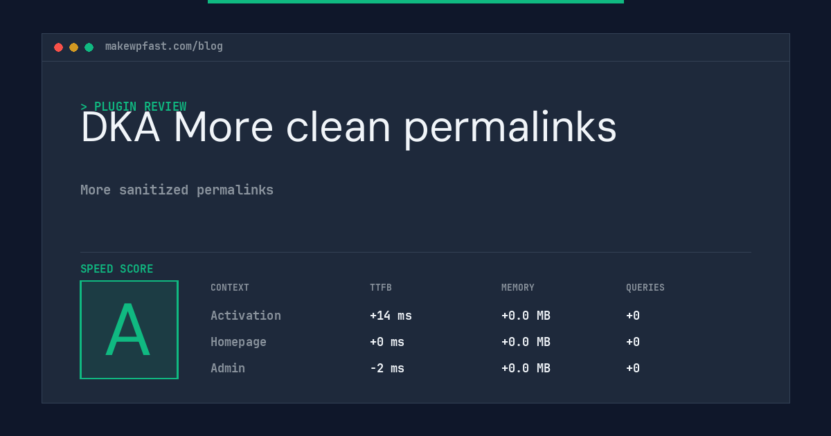DKA More clean permalinks - MakeWPFast