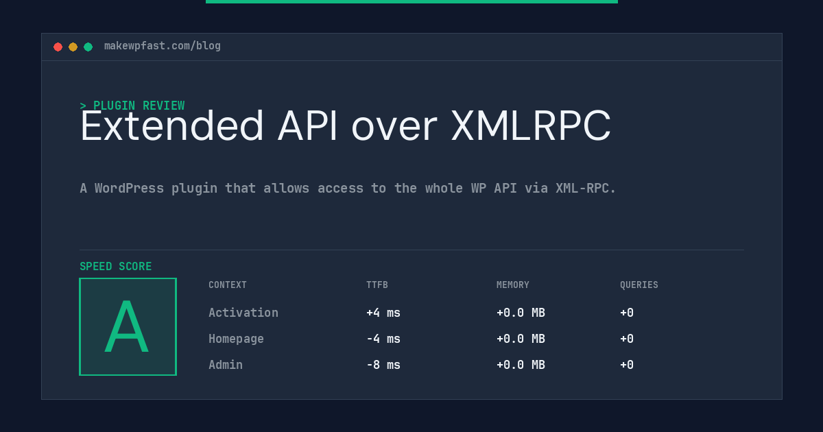 Extended API over XMLRPC - MakeWPFast