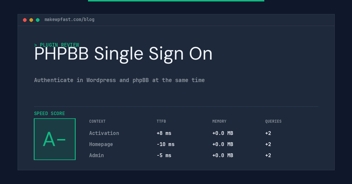 PHPBB Single Sign On - MakeWPFast