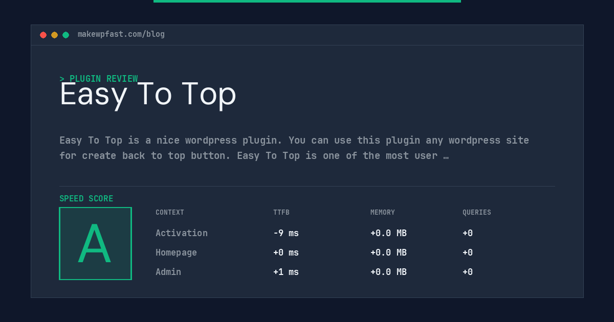 Easy To Top - MakeWPFast