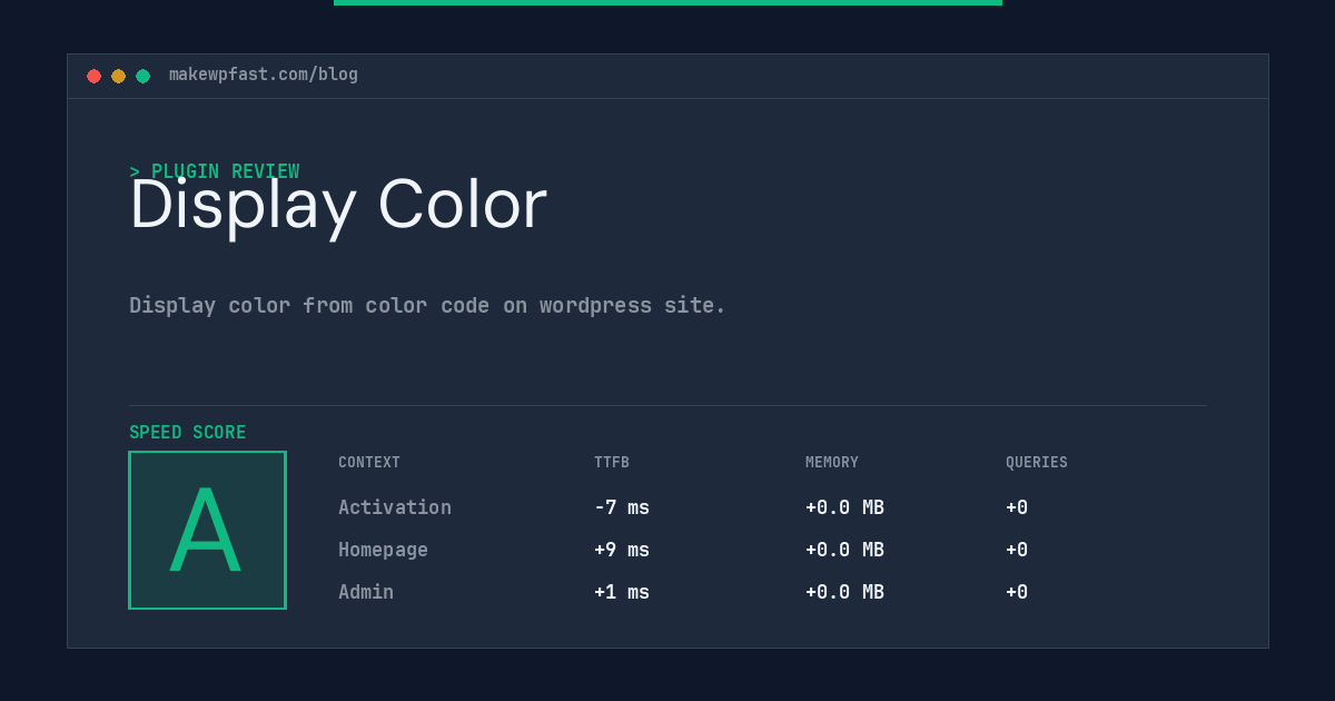 Display Color - MakeWPFast
