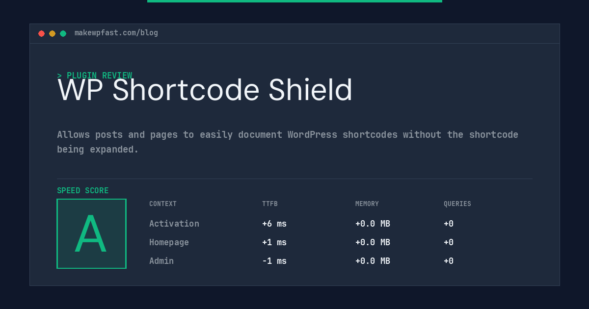 WP Shortcode Shield - MakeWPFast