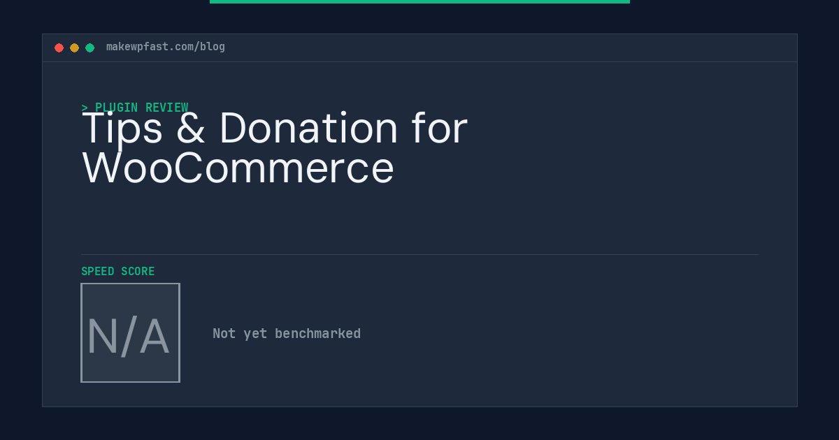 Tips & Donation for WooCommerce - MakeWPFast