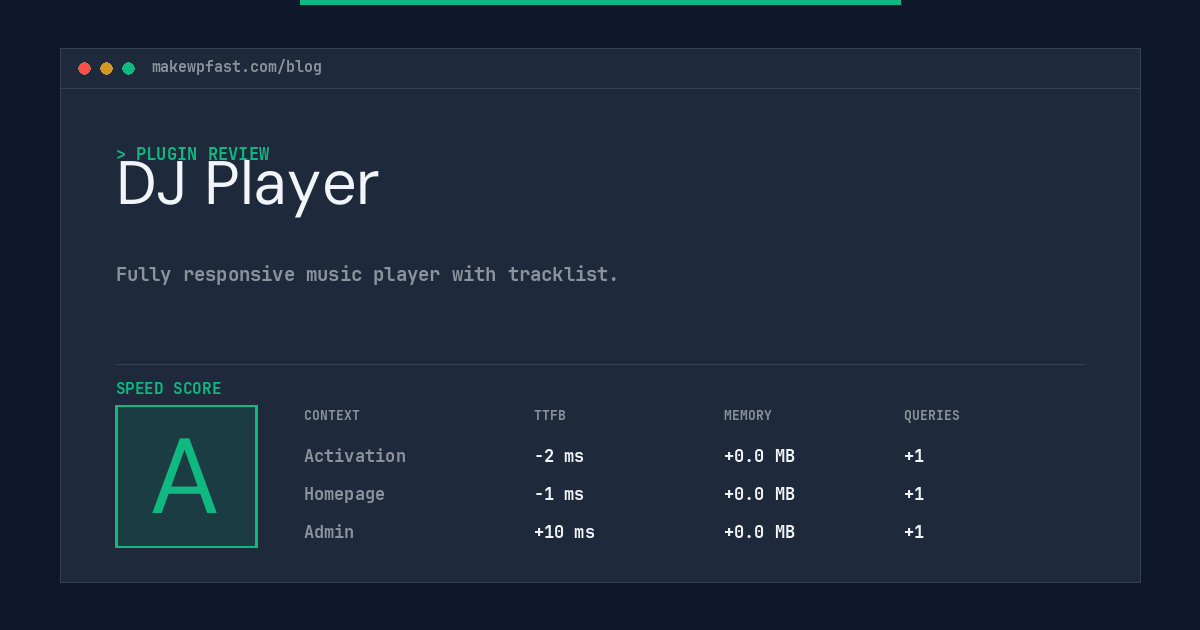 DJ Player - MakeWPFast