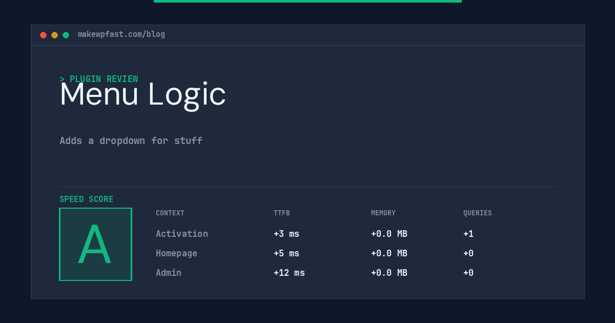 Menu Logic - MakeWPFast