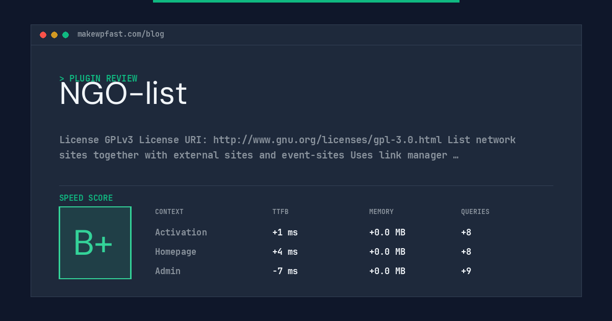 NGO-list - MakeWPFast
