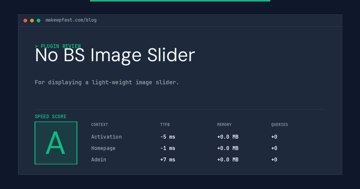 No BS Image Slider - MakeWPFast