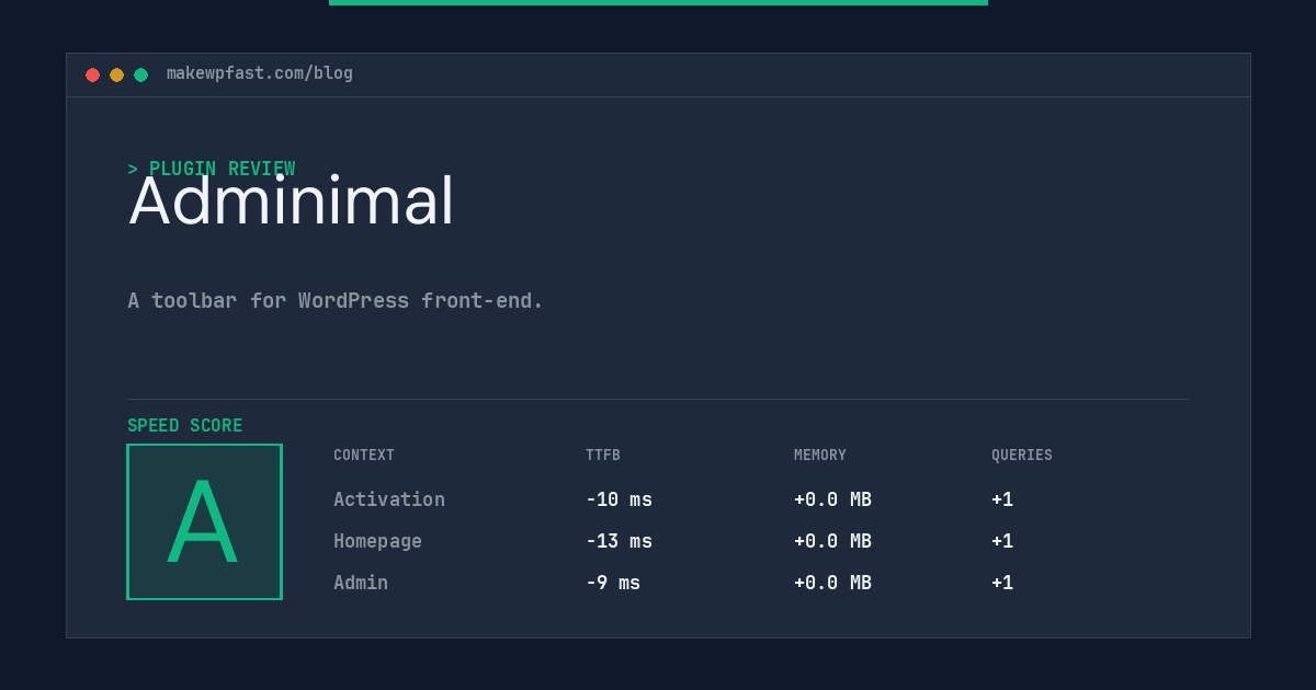 Adminimal - MakeWPFast