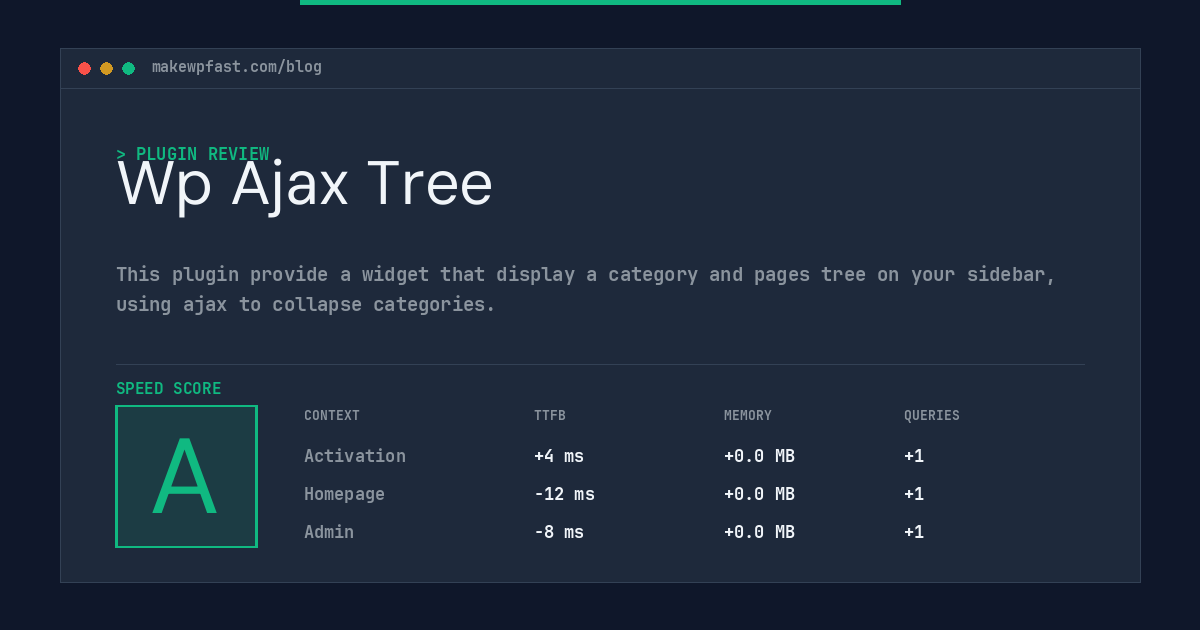Wp Ajax Tree - MakeWPFast