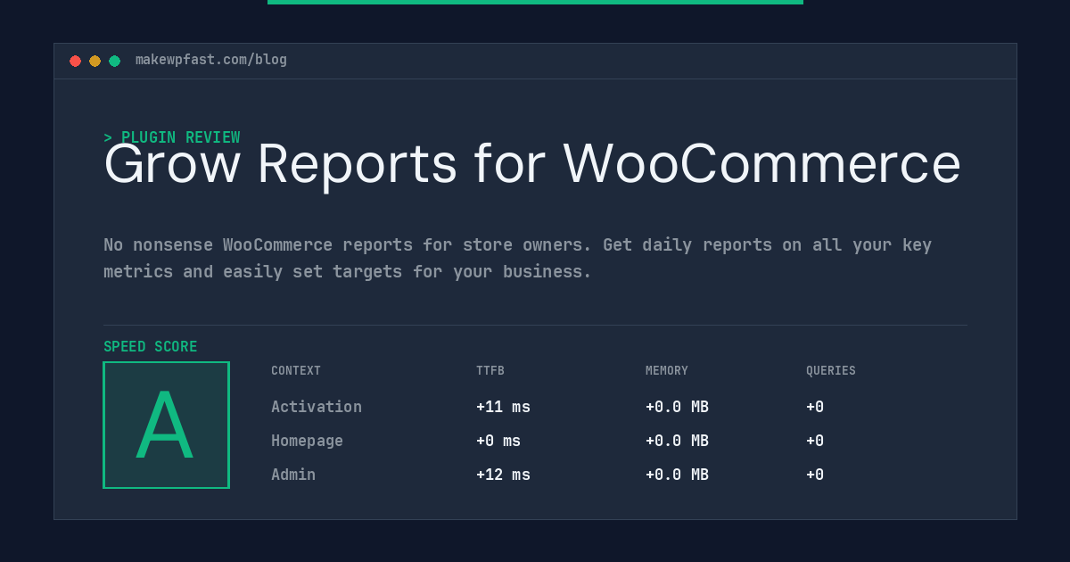 Grow Reports for WooCommerce - MakeWPFast