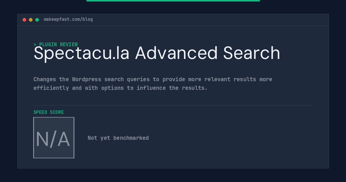 Spectacu.la Advanced Search - MakeWPFast