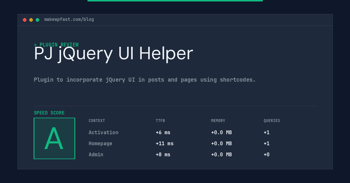 PJ jQuery UI Helper - MakeWPFast