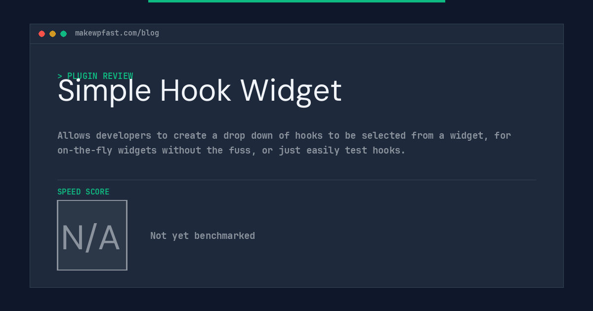 Simple Hook Widget - MakeWPFast
