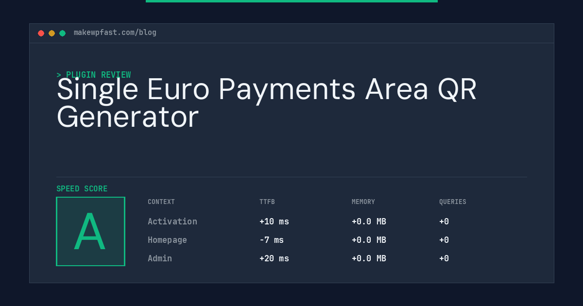 Single Euro Payments Area QR Generator - MakeWPFast
