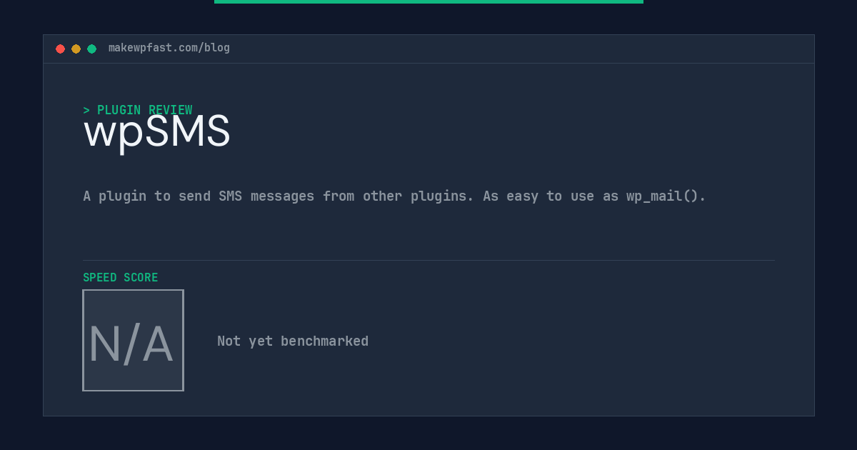 wpSMS - MakeWPFast