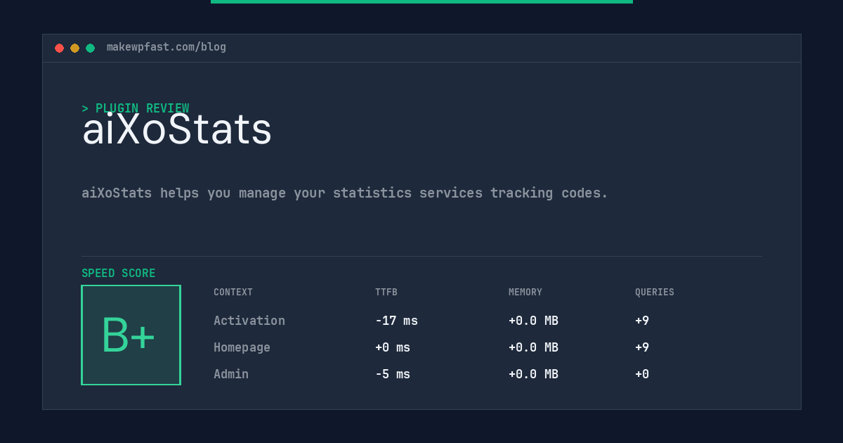 aiXoStats - MakeWPFast