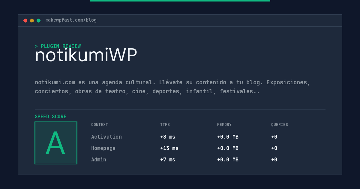 notikumiWP - MakeWPFast