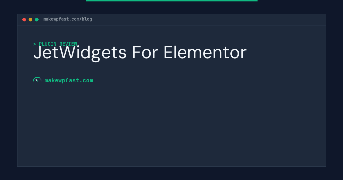 JetWidgets For Elementor - MakeWPFast