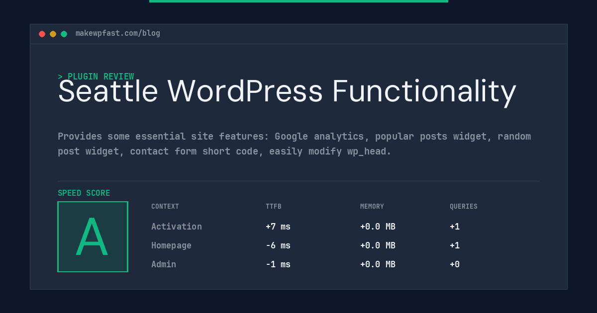 Seattle WordPress Functionality - MakeWPFast