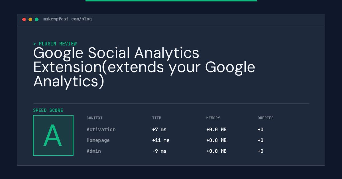 Google Social Analytics Extension(extends your Google Analytics) - MakeWPFast