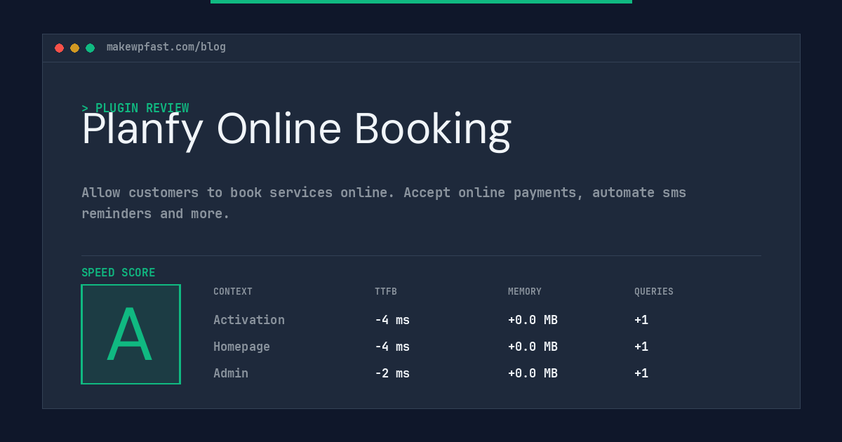 Planfy Online Booking - MakeWPFast