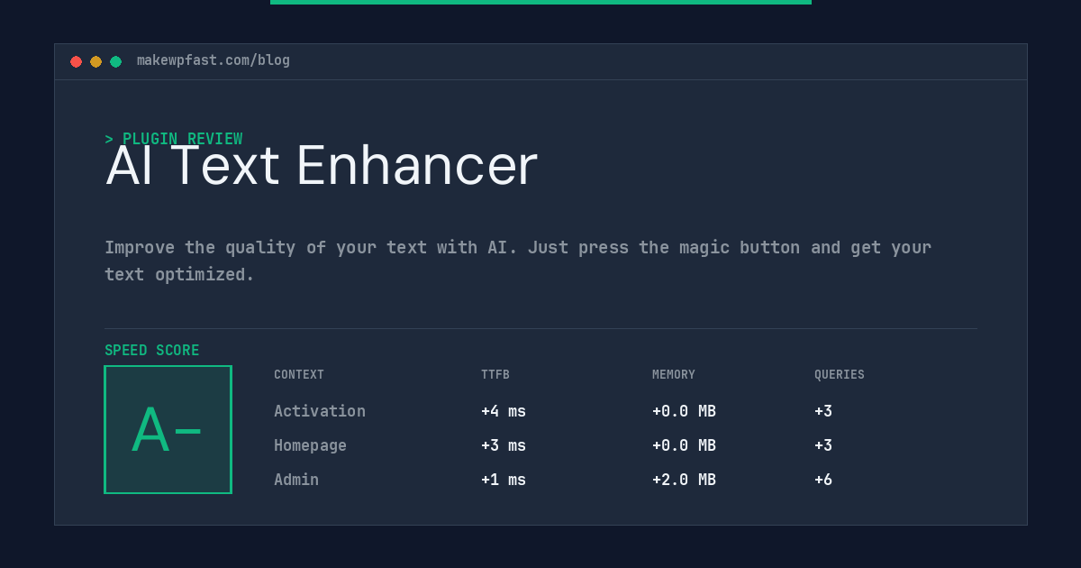 AI Text Enhancer - MakeWPFast