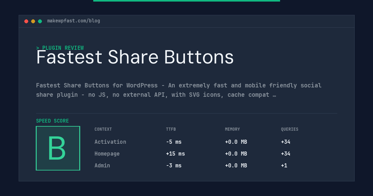Fastest Share Buttons - MakeWPFast