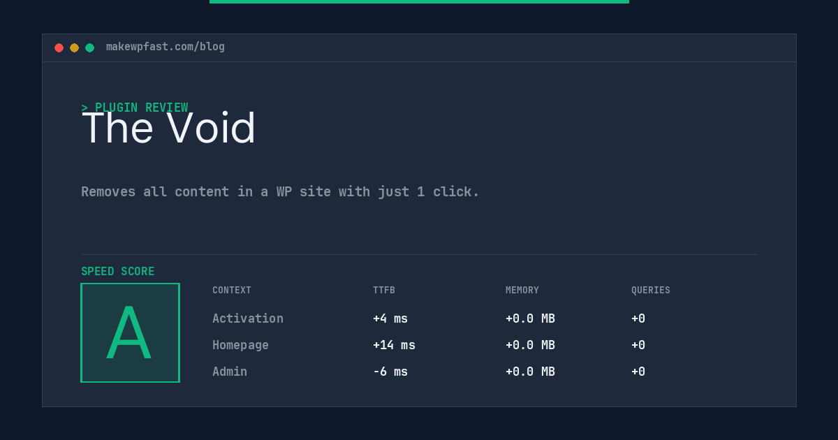 The Void - MakeWPFast