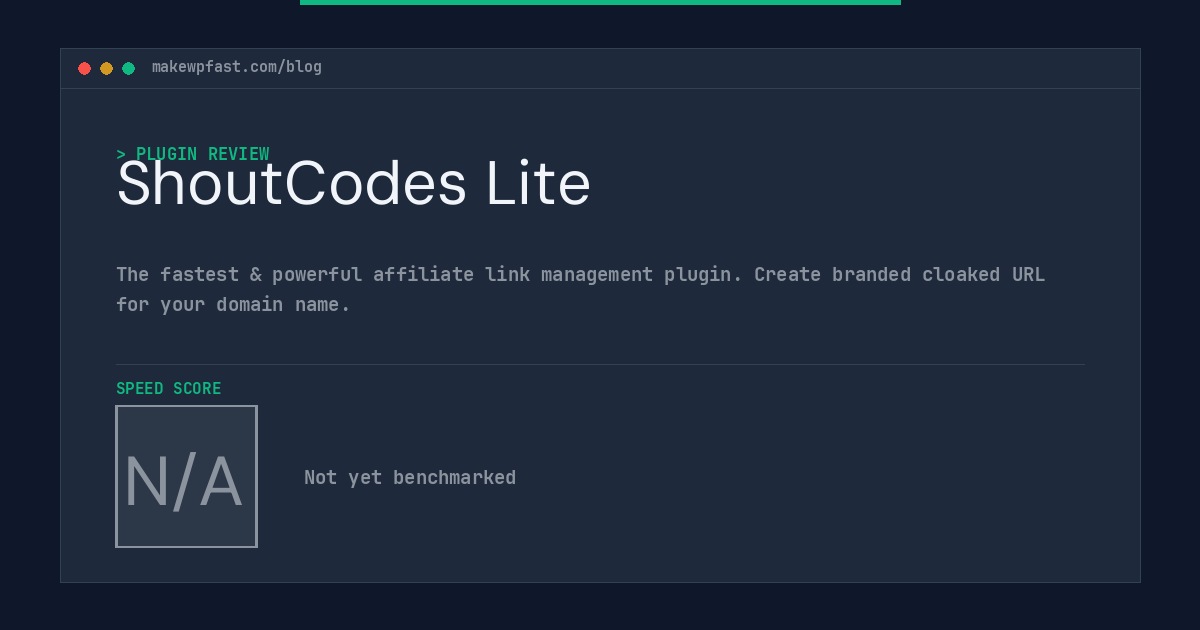 ShoutCodes Lite - MakeWPFast