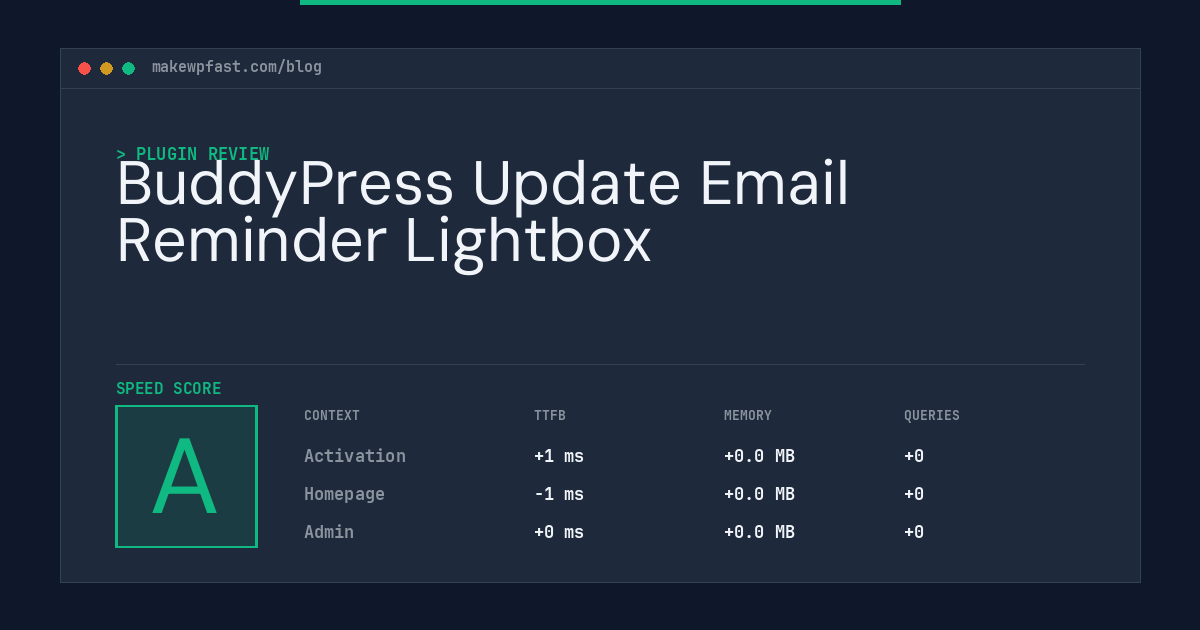 BuddyPress Update Email Reminder Lightbox - MakeWPFast