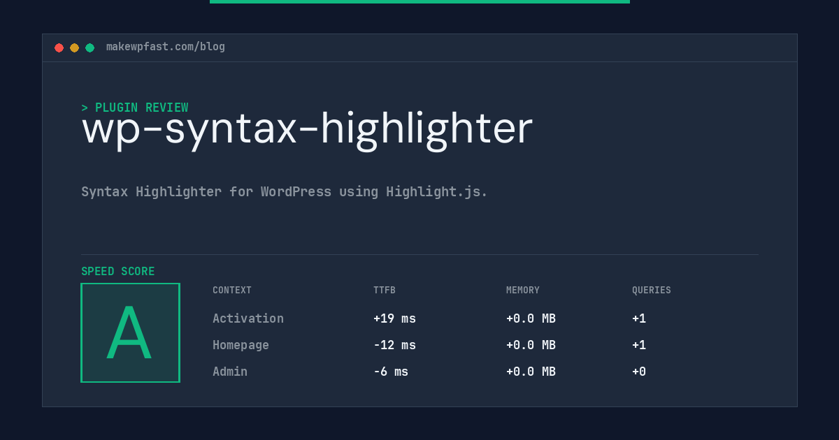 wp-syntax-highlighter - MakeWPFast