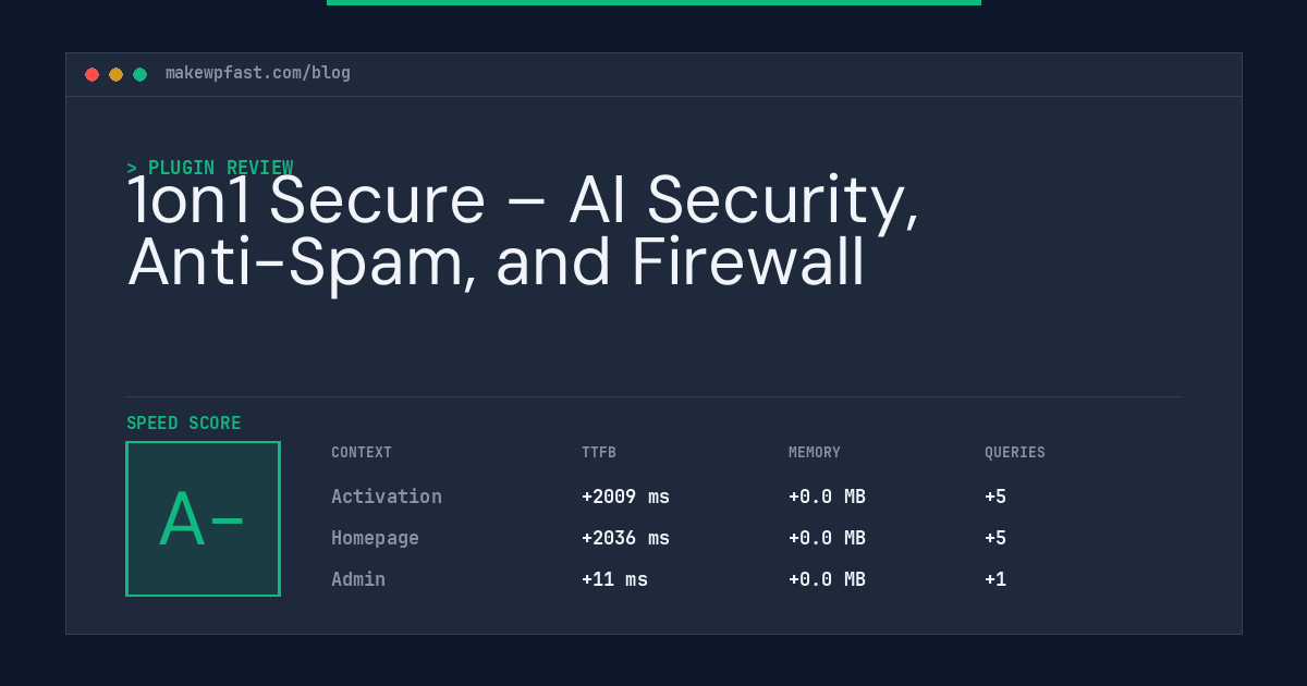1on1 Secure – AI Security, Anti-Spam, and Firewall - MakeWPFast