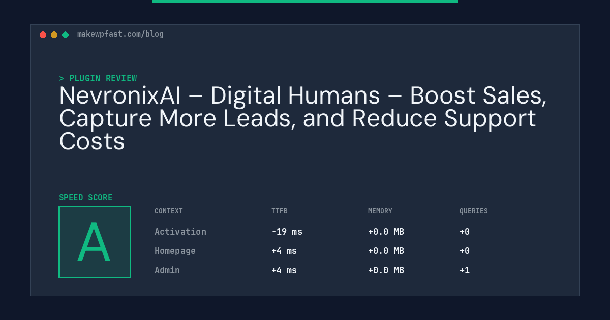 NevronixAI – Digital Humans – Boost Sales, Capture More Leads, and Reduce Support Costs - MakeWPFast