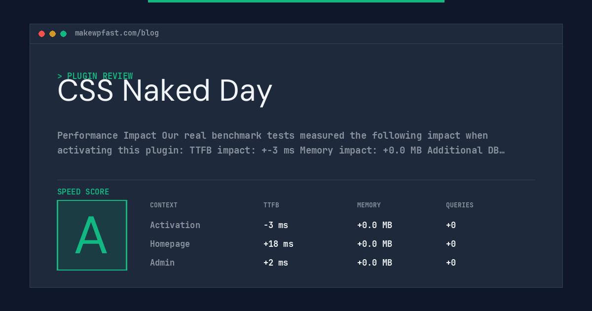 CSS Naked Day - MakeWPFast