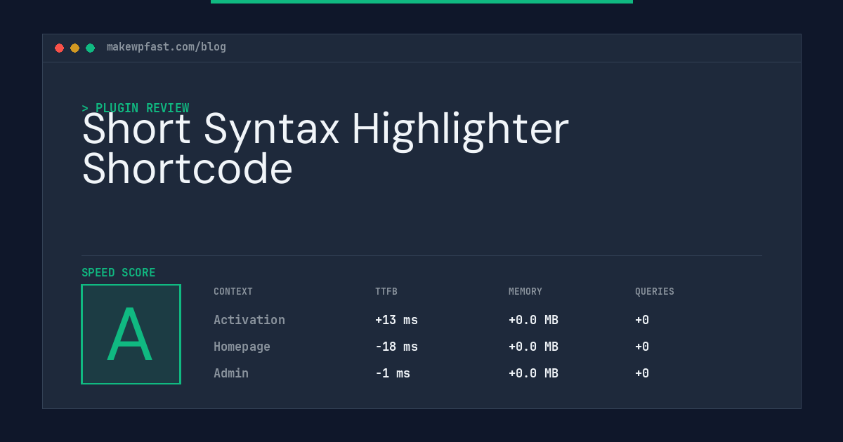 Short Syntax Highlighter Shortcode - MakeWPFast