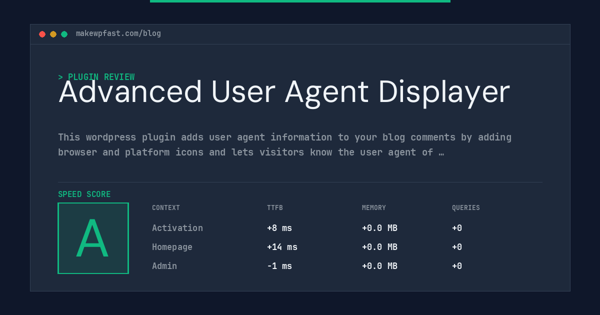 Advanced User Agent Displayer - MakeWPFast