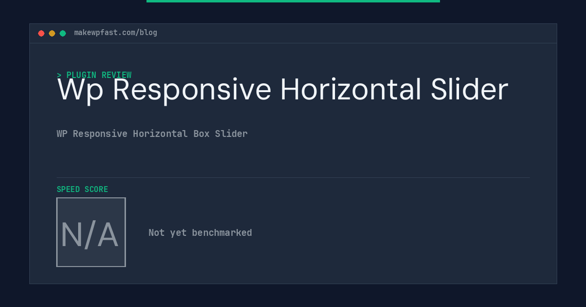 Wp Responsive Horizontal Slider - MakeWPFast