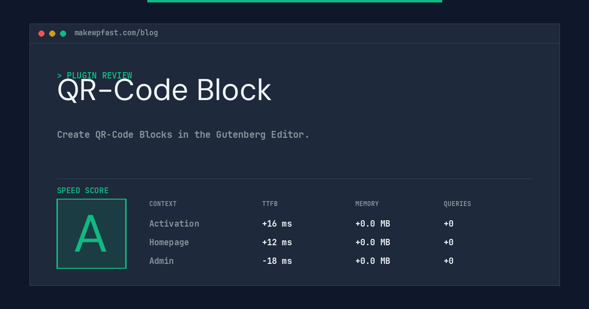 QR-Code Block - MakeWPFast