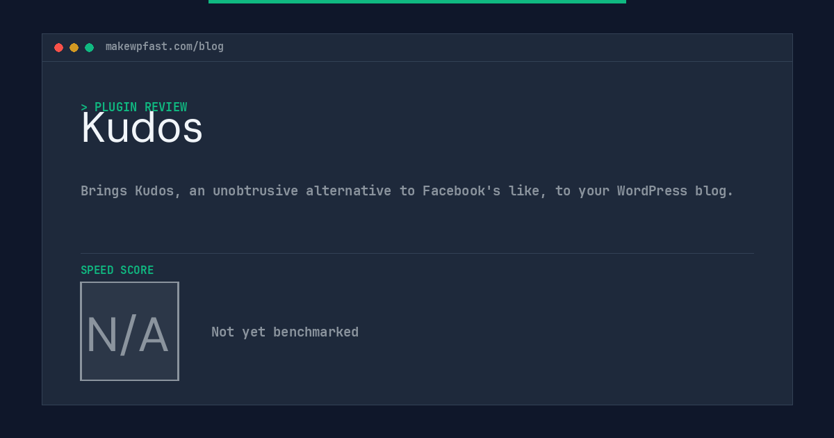 Kudos - MakeWPFast