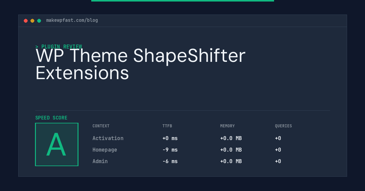 WP Theme ShapeShifter Extensions - MakeWPFast