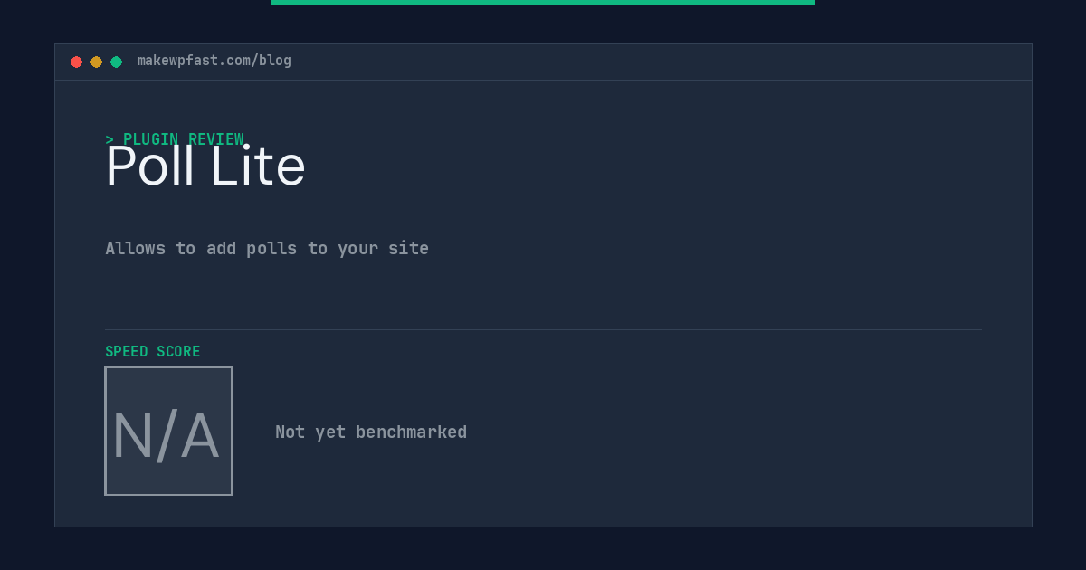 Poll Lite - MakeWPFast
