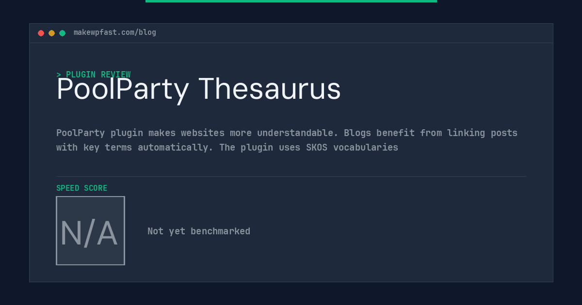PoolParty Thesaurus - MakeWPFast