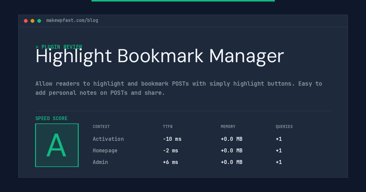 Highlight Bookmark Manager - MakeWPFast