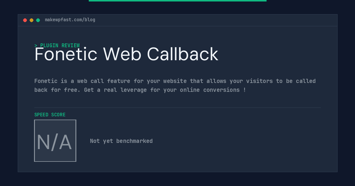 Fonetic Web Callback - MakeWPFast