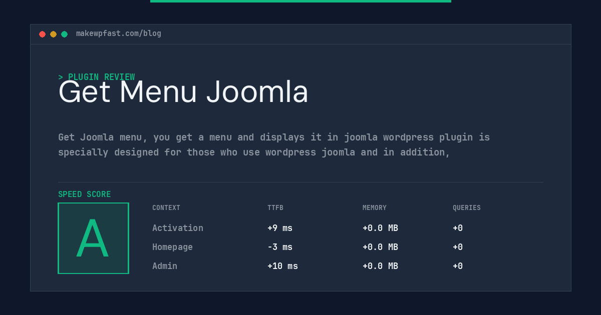 Get Menu Joomla - MakeWPFast
