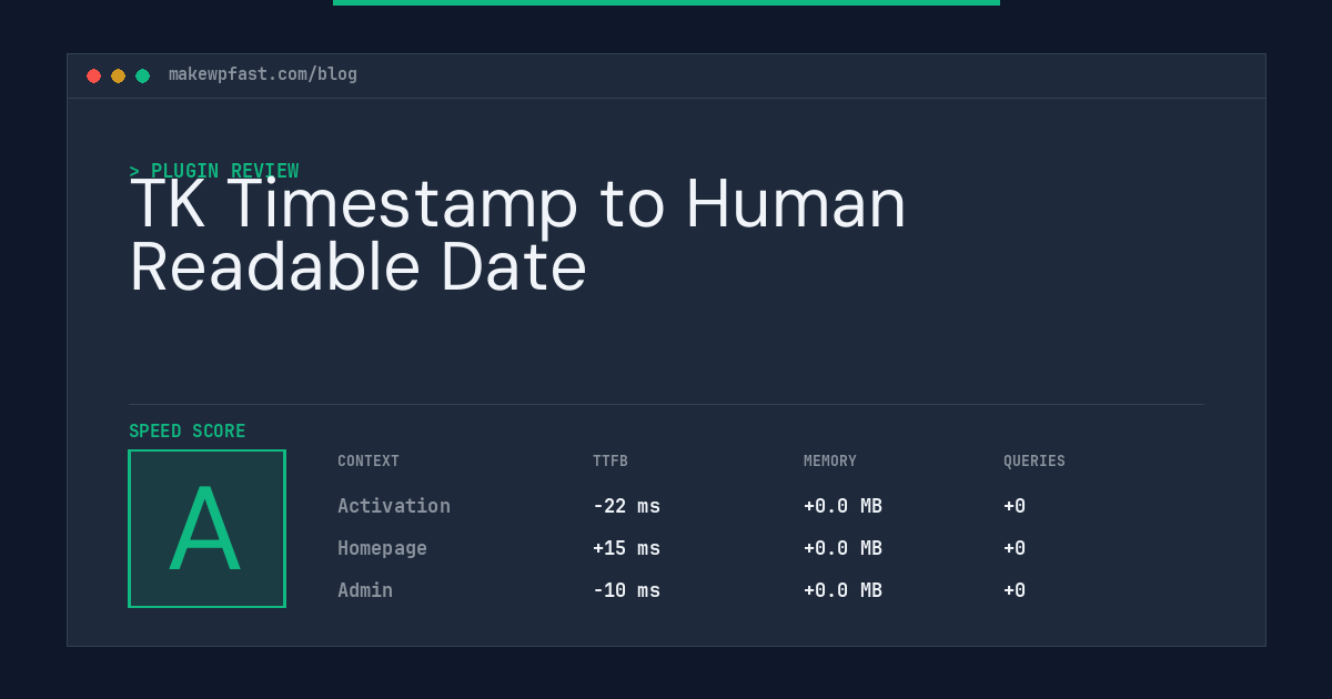 TK Timestamp to Human Readable Date - MakeWPFast