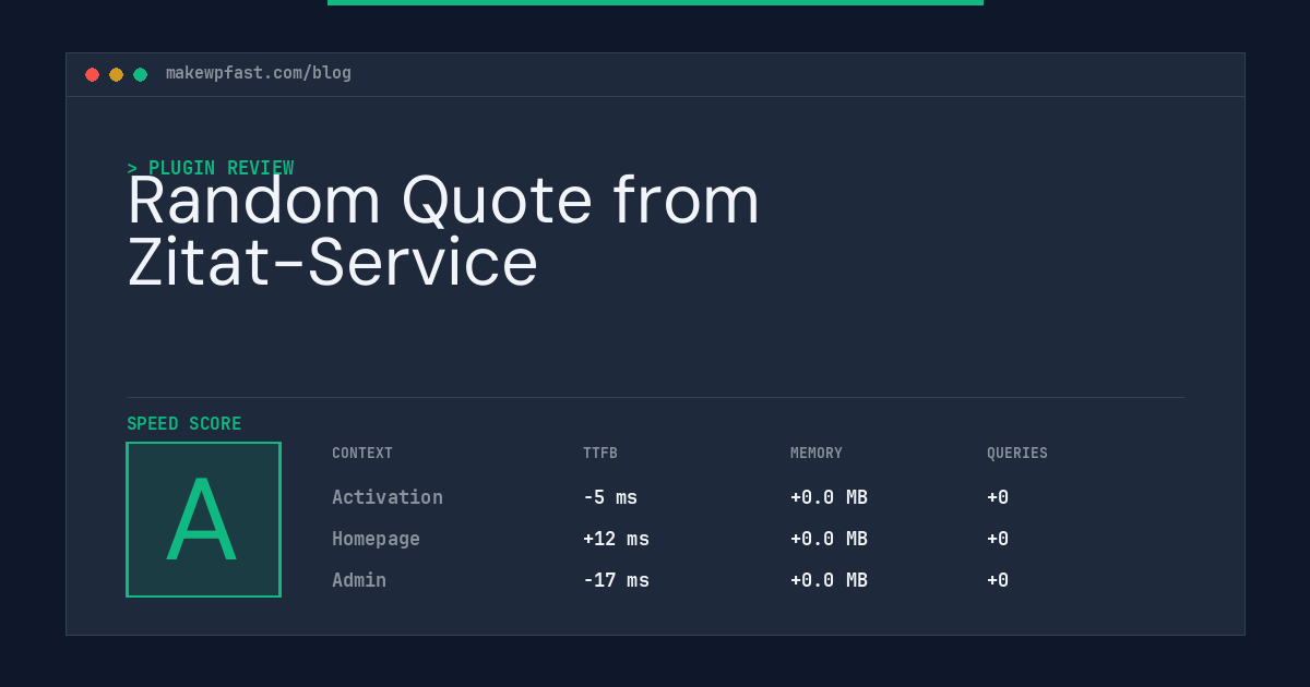 Random Quote from Zitat-Service - MakeWPFast