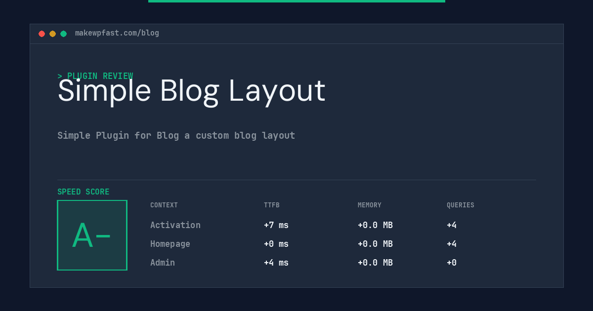 Simple Blog Layout - MakeWPFast
