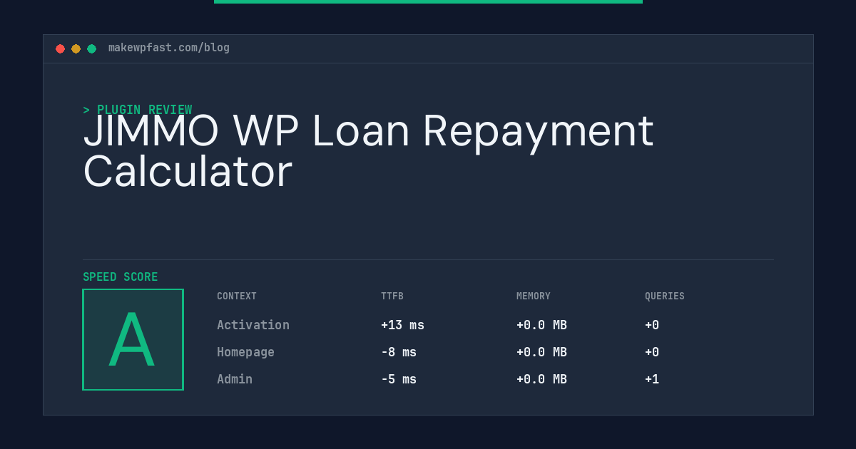 JIMMO WP Loan Repayment Calculator - MakeWPFast
