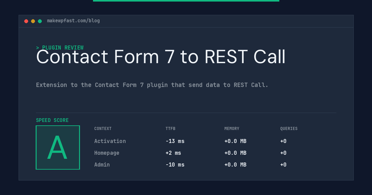 Contact Form 7 to REST Call - MakeWPFast